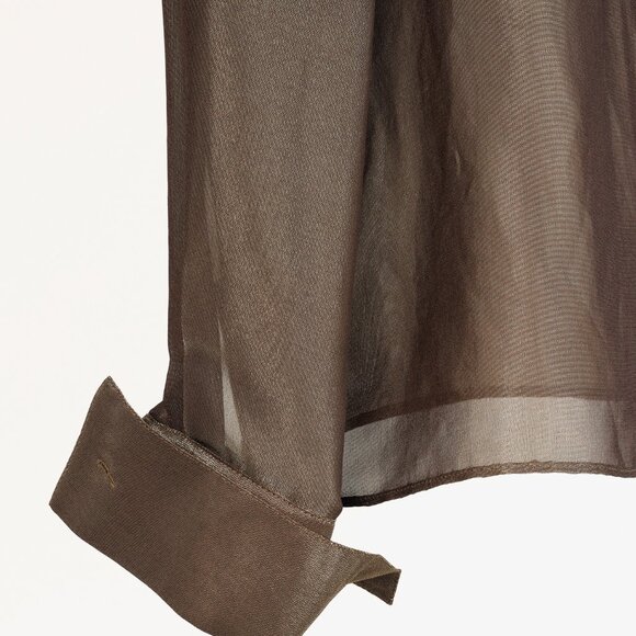 Giorgio Armani Gold Lamé French Cuff Blouse - Picture 6 of 12